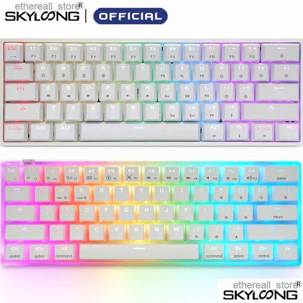 Teclados Skyloong GK61 61 teclas Gaming Teclado Mecânico Usb Wired RGB Retroiluminado Gamer para Desktop Tablet Laptop Sk61 Drop Delivery Co OT5HG