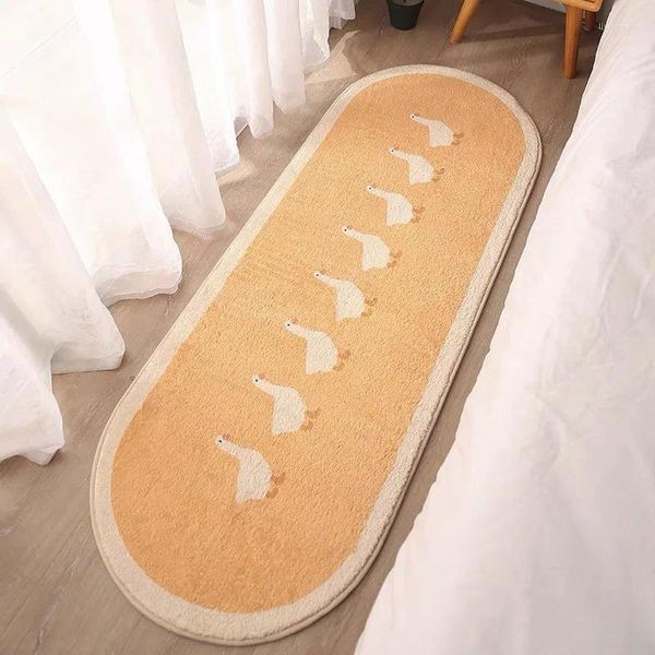 Tapetes de banho Engrossar Berber Fleece Oval Cartoon Sala de estar Sofá Tapete Quarto Porta Pad Down Bed Decoração Doméstica