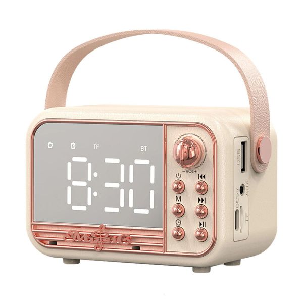 Alto-falantes de computador S Ers Hifi sem fio portátil retro compatível Er despertador Aux estéreo USB alto decoração de casa presente estético 231206 Dr Ot9Bk