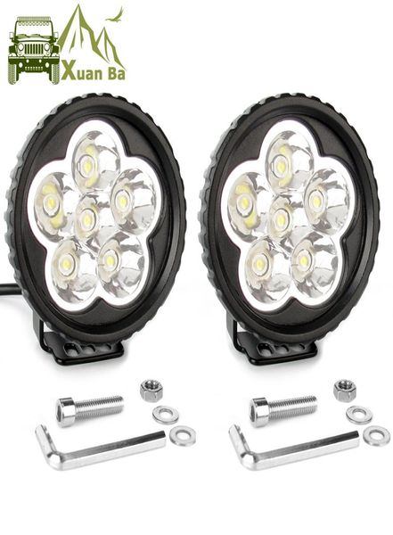 XuanBa 2 pezzi 35 pollici 18 W led luce da lavoro 12 V 24 V per auto 4x4 fuoristrada camion moto trattore ATV rimorchio faretto impermeabile Wor2724551