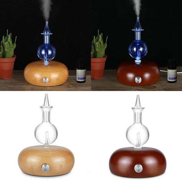 Criativo plug-in aromaterapia escurecimento vidro de madeira puro aroma nebulizador de óleo essencial umidificador aromaterapia difusor casa decorati228s