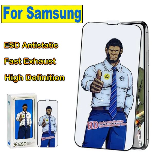 Filme de vidro temperado para Samsung A54 A34 A14 M51 A73 S21 FE A22 A21 A72 A32 A71 A21 A50S M10 Gorilla HD Protetor de tela Vidro protetor completo antiestático 10 unidades / lote