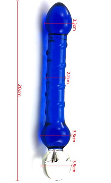 Mavi Cam Penis Dildos Anal Boncuklar Tapma Fişi Kadın Mastürbasyon için Seks Oyuncakları Kadın İçin Yetişkin Ürünleri 2035 CM 1795911211