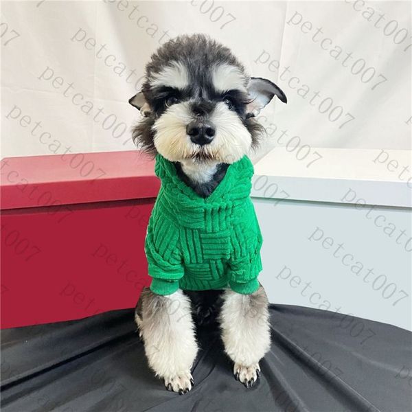 Maglione verde Pet Dog Apparel Designer Animali domestici Felpa con cappuccio Top Casual Teddy Dogs Maglioni Abbigliamento242t