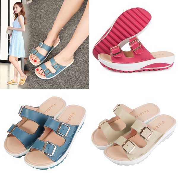 2024 GAI Designer Slipper Slides Mode Macaron Sandalen Damen Sommer Strand Flip Flops Erhöhung Hausschuhe Designer Hausschuhe Sandalen Baumwolle Größe 35-42