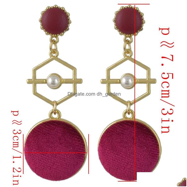 Fascino 3 colori oro metallo Veet palla orecchini pendenti lunghi per le donne signore accessori moda festa consegna gioielli Dhgarden Dh7R1
