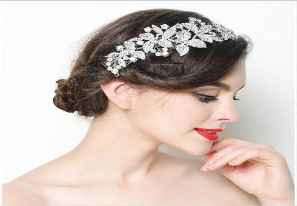 NEUES DESIGN FARY BLORAL BRIDAL HAIR Kamm Luxus elegant Crsytal Strasshochzeit Party Haarzubehör formelle Veranstaltung Kopfstück 7960358