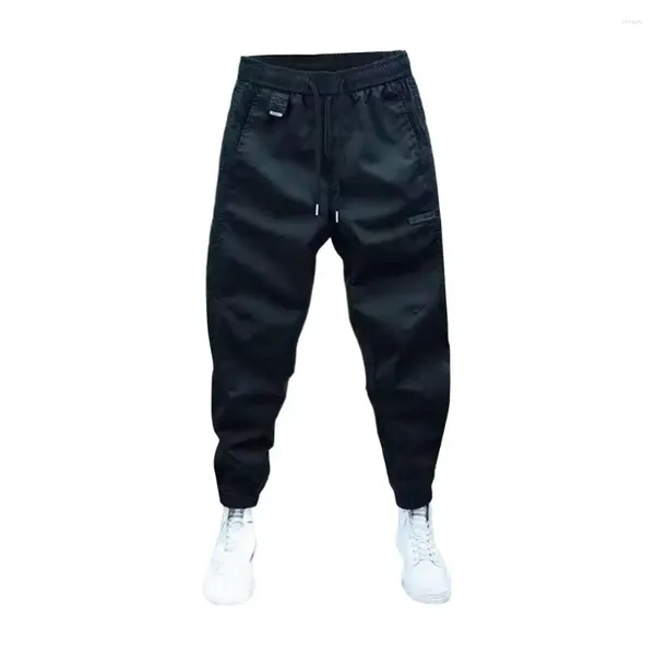 Herrenhose, verstellbarer Kordelzug, mittelhohe Hose für Herren, schmale Passform, Haremshose mit elastischen Taillentaschen, atmungsaktiv, für den Außenbereich