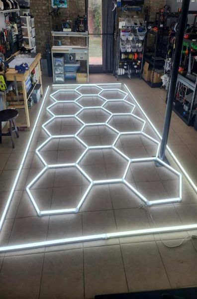 S Petek Lambası Yıkama İstasyonu Dekorasyon Garaj Atölyesi için LED Işık Otomobil Showroom Araba Tavan Detayları4851870