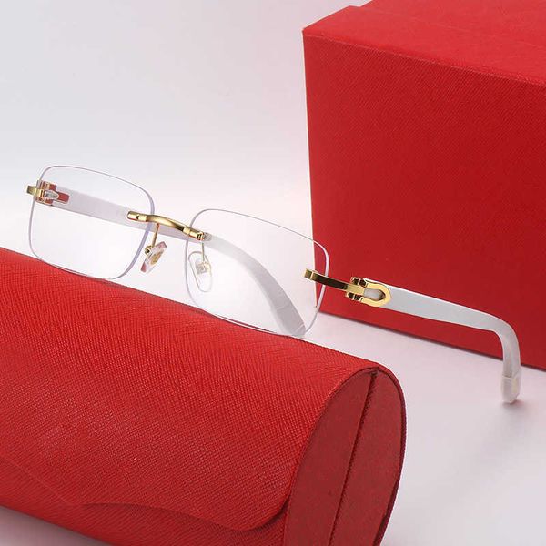 Óculos de sol de designer para mulheres nova caixa de madeira perna óculos de sol moda masculina primavera sem moldura cobre coração acessórios óculos