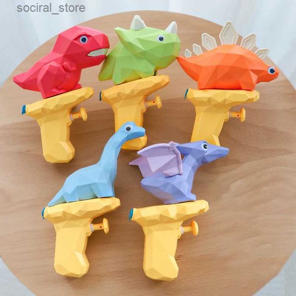 Pistole Spielzeug Dinosaurier Mini Wasserpistole Nette Dinosaurier Baby Cartoon Tiere Shotting Wasser Spiele Strand Outdoor Spritzpistolen Spielzeug Junge kinder L240311