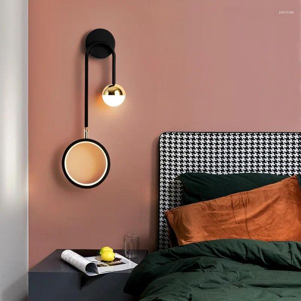 Lampada da parete Moderna Camera da letto a Led Apparecchio Comodino Soggiorno Decorazione Sconce Luci Apparecchio Anello Aisel Corridoio Scale Luce