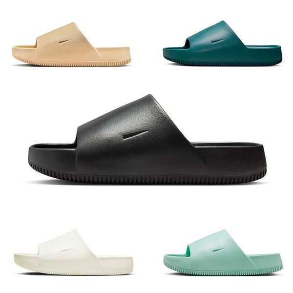 Модельер Designer Calm Slides Sandals Mens Womens Slippers Seasame Geode Teal Sail Белый черные нефритовые ледяные квартиры скользит летние пляжные шлепанцы сандал-тапочки 36-45