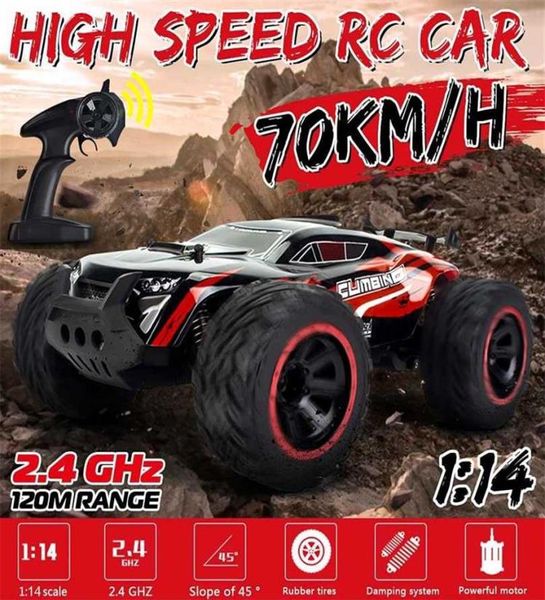 70Kmh 2WD 114 RC Auto Fernbedienung Off Road Racing s Fahrzeug 24Ghz Crawler Elektrische Monster Spielzeug Geschenk für Kinder 211102277h5472563