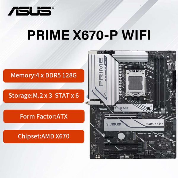 Nuova scheda madre ASUS PRIME X670-P WIFI con socket AMD AM5 4 x DIMM max.DDR5 da 128 GB