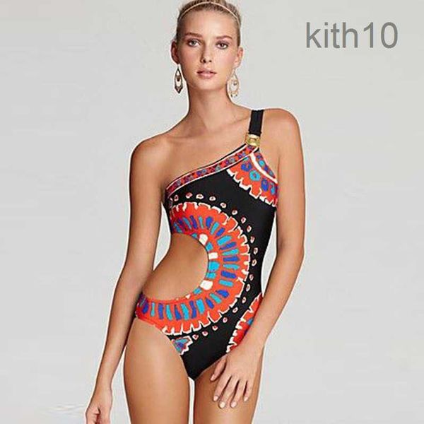 Maiô feminino sexy de uma peça, roupa de banho trina turk yucateca com um ombro monokini kcz1