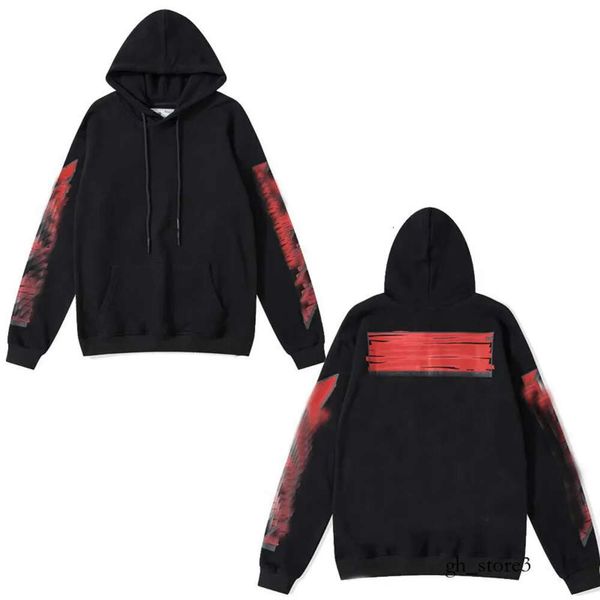 Off White Mens Hoodies Tendência Moletons Ins OffWhite Paris Designer Com Capuz Preto Off White Mulheres Estilo Estilista Alfabeto Arco-íris Imprimir Off Withe Hoodie 258