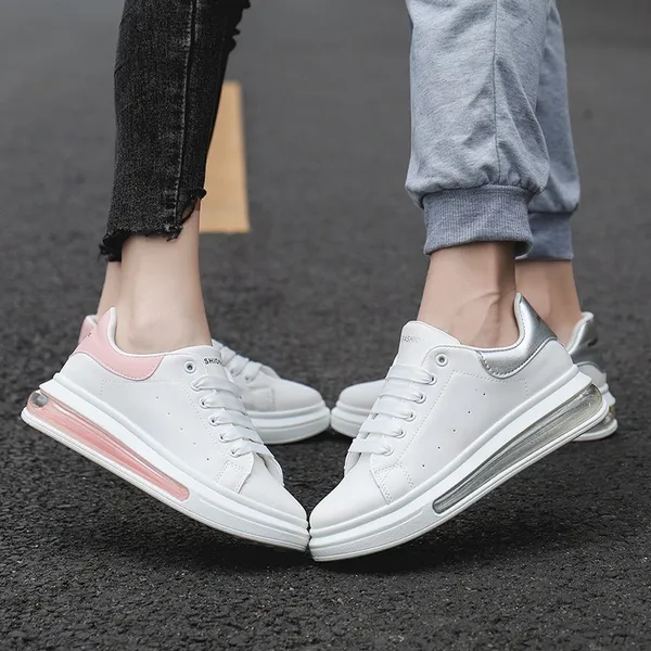 Scarpe da skate con cuscino d'aria Uomo Donna Coppia Scarpette bianche Scarpe casual Bianco e nero Taglia: 35-44