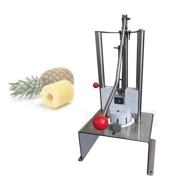 Manuelle Edelstahl-Ananasschäler-Entkerner-Schneidemaschine. Manuelle Ananas-Lochmaschine