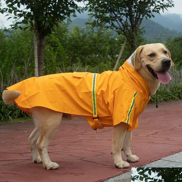 Abbigliamento per cani Impermeabili S5XL Abbigliamento per animali Impermeabile per cani Striscia riflettente di sicurezza Resistente all'usura Piccolo grande Cappotto antipioggia Impermeabile per esterni Dho43