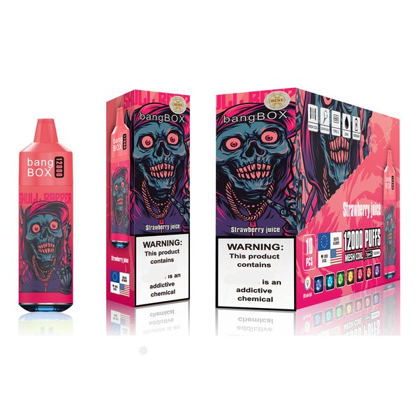 BangBOX 12k e cigarro descartável vape 26ml carrinhos pré-cheios puff 12000 vapers desechables barra de tela 2% 3% 5% vapes pod