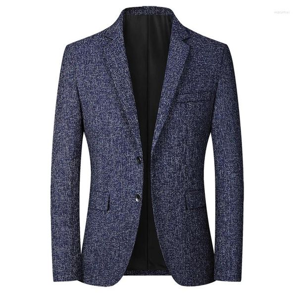 Ternos masculinos blazers marca grade terno jaqueta moda magro casual casacos bonito masculino jaquetas de negócios listrado topo