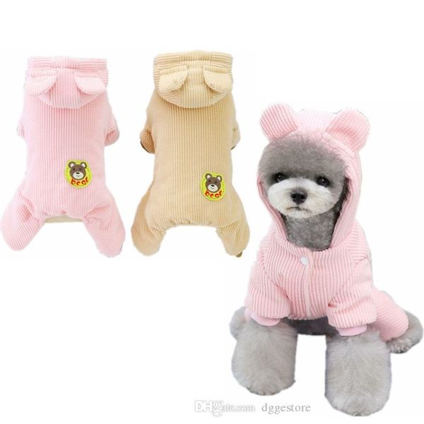 Hundebekleidung Pyjamas Cord-Hundeoverall 4 Beine Haustier-PJS Welpen-Katzen-Pyjama-Einteiler für Herbst-Winter-Haustierkleidung Outfits bis klein Do308j