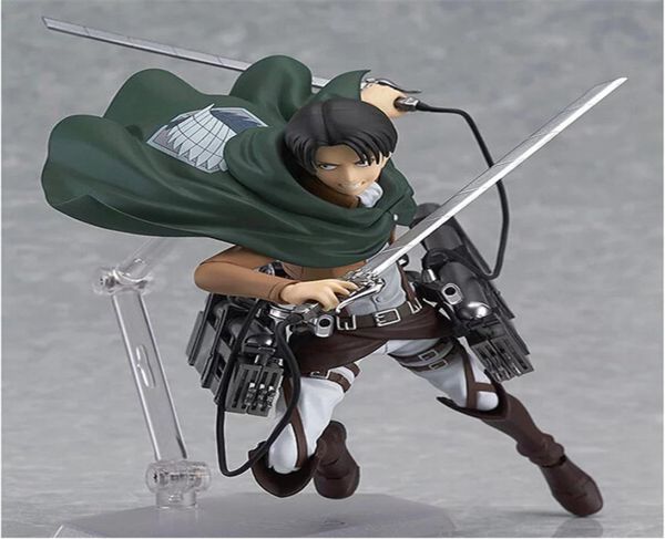 Anime Attack on Titan 203 Mikasa Ackerman Figma Action 15CM PVC Figure Model Toy Figurine Doll da collezione C02209023836