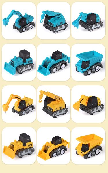 modello di camion costruire giocattoli 6 pezzi modello di plastica auto giocattoli in lega modello in miniatura modello di veicolo escavatore modello 3d scenario modello di auto da corsa regalo di natale costruire modello di auto