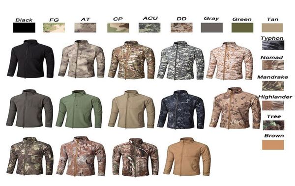 Roupas ao ar livre floresta caça tiro tático camo casaco roupas de combate camuflagem blusão softshell jaqueta ao ar livre no057103953