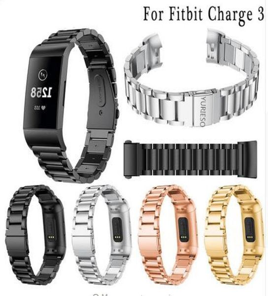 Ремешок для часов Fitbit Браслет из нержавеющей стали для Fitbit Charge 3 Smart Fitness Watch Strap5605173