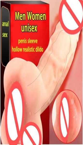 Super realistico morbido vibratore cavo vaginale figa tascabile manica del pene estensore del cazzo allargamento gay masturbatore unisex giocattolo del sesso per me3696277