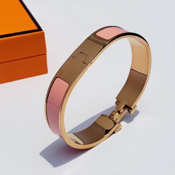 Pulseiras de designer de joias de luxo masculinas e femininas pulseiras de ouro rosa moda letras designs tamanho 17 e 19 multicores disponíveis