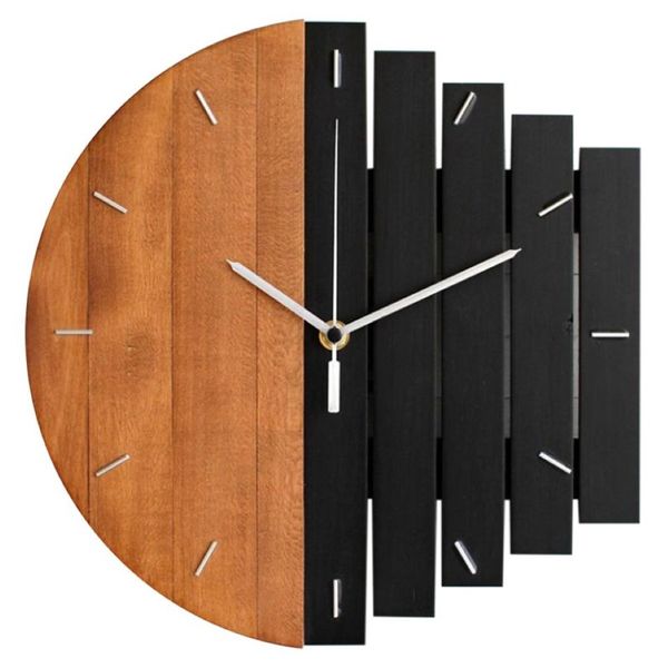 Relógio de parede de madeira design moderno vintage rústico gasto relógio de arte silenciosa decoração de casa 212p