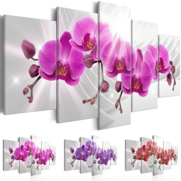 Pintura a óleo moderna em tela flores abstratas decoração de casa flores de orquídea pintura a óleo decorativa em tela arte de parede flor picture308y