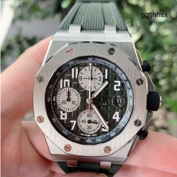 Часы AP унисекс Racing Royal Oak Offshore Series 26238TI Титановый сплав Зеленый циферблат Мужская мода Досуг Бизнес Спортивная техника Часы времени