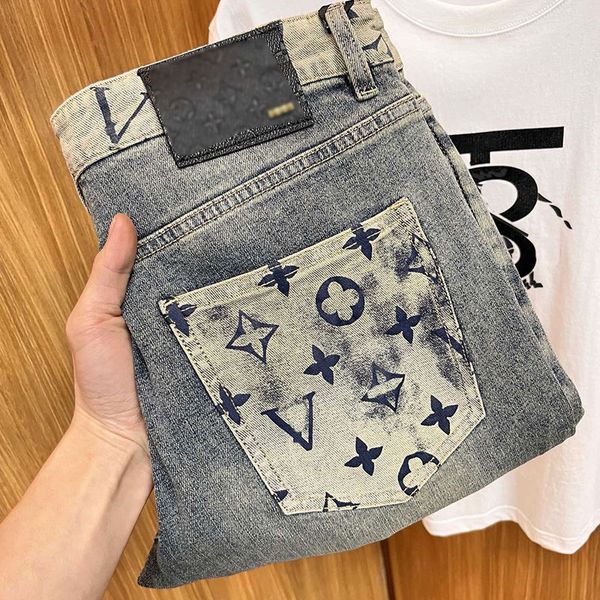 Frühlings-Jugend-Jeans für Herren, Jeanbaggy, klassische Herren-Hose, ausgewaschen, alte Jean-Denim, Streetwear, lässige Jogginghose, Designer, Herren-Joggingbahn, modische Hosen, Jeans