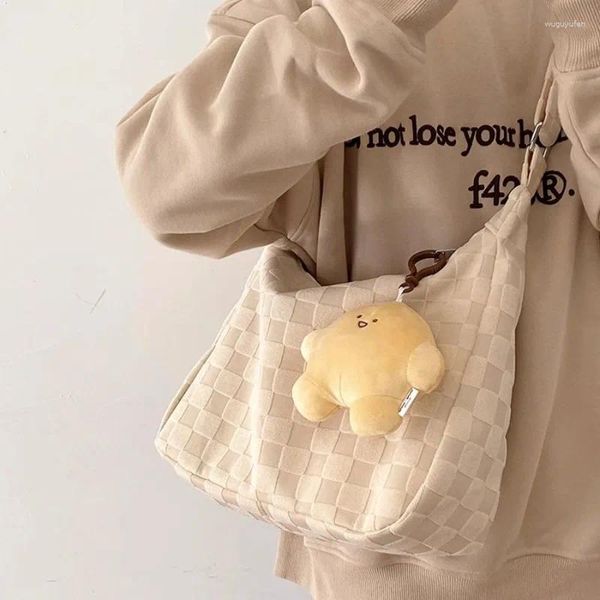 Borse da sera Borsa a tracolla da donna scozzese MBTI Borsa a tracolla casual stile college di grande capacità Borsa da donna quotidiana per pendolari alla moda Harajuku