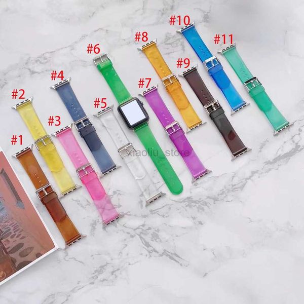 Cinturini Cinturino in gelatina trasparente per cinturini per orologi 44mm 40mm 41mm 45mm 38mm 42mm Bracciale sportivo color caramello Bracciale iWatch Series Accessori intelligenti 2438