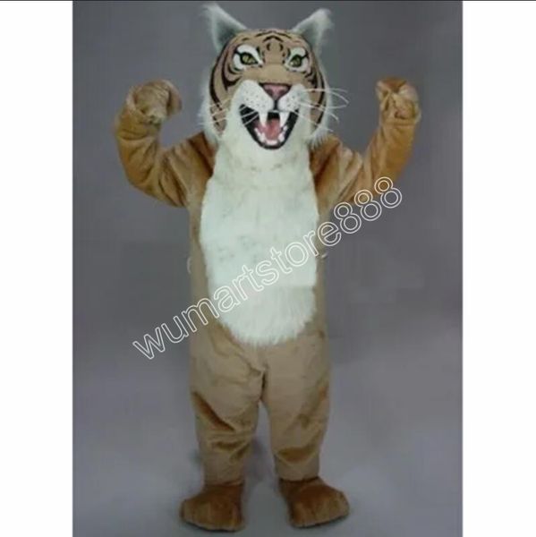 2024 Nuovo adulto Bobcat gatto selvatico costume della mascotte festa di compleanno tema anime costume in maschera costume di Halloween personaggio abiti vestito