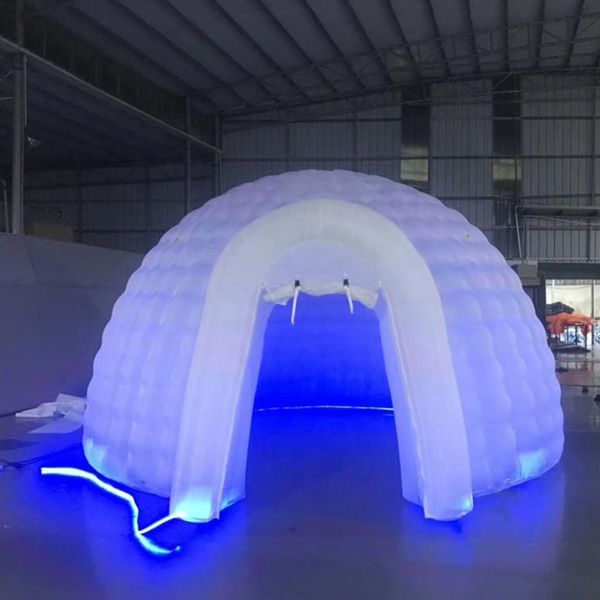 Toptan Reklamlar 10m 32.8ft Dia Renk Değiştirme LED Aydınlatma Şişirilebilir Kubbe Çadır Işıklı Iglo Party Çadır Sergi için