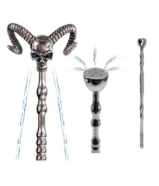 Dispositivi Testa di toro in metallo Spina per stimolazione del pene Tirare perline inserire bastone dilatatore uretrale stile lungo7988523
