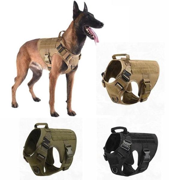 Collari per cani Guinzagli Pet Gilet Guinzaglio Cinghie per imbracatura con manico Caccia militare Pastore tedesco per cani di grossa taglia K9 Vestiti3921683