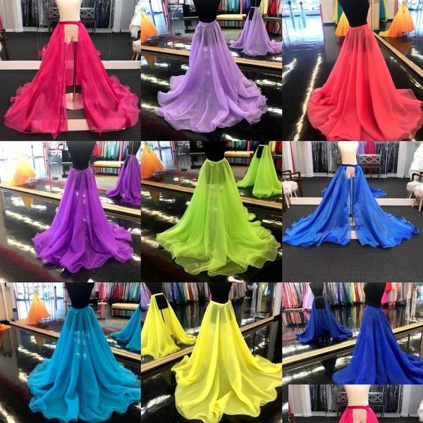 Anáguas destacáveis sobre saia organza overskirt trem 200 cores qualquer tamanho menina senhora mulheres adt 3 camadas nupcial longo wedd248u drop dholx