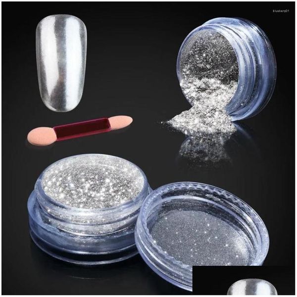 Gel per unghie Beau 1G / scatola Glitter Shinning Gold Sliver Specchio in polvere con pennelli per Rianbow Smalto Pigmento Consegna goccia Salute Bellezza Ar Otgz8