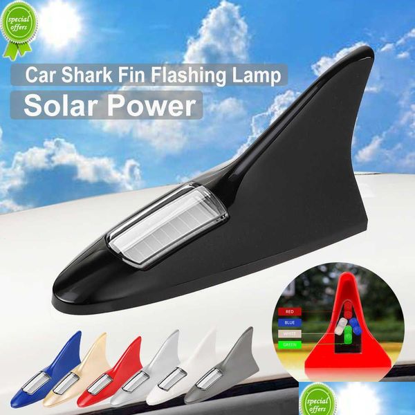 Dekorative Lichter Shark Fin Shaped Solar LED Auto Licht Sicherheit Warnung Strobe Fahren Dekoration Dach Zubehör Drop Lieferung Automob Dhtnq