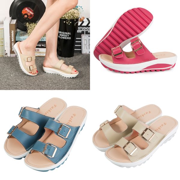 2024 GAI Designer Slipper Slides Mode Macaron Sandalen Damen Sommer Strand Flip Flops Erhöhung Hausschuhe Designer Hausschuhe Sandalen Baumwolle eur 35-42