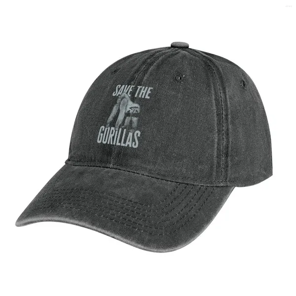 Berretti Save The Gorilla Lover Cappello da cowboy Vintage Rugby Donna Cappelli da uomo