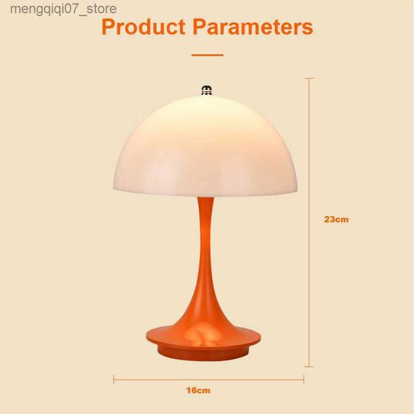 Paralumi Lampada da tavolo a fungo PC paralume luminoso lampada da tavolo ricaricabile camera da letto comodino luce notturna decorativa L0311