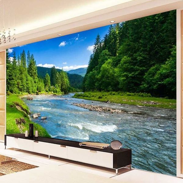 Jointless personalizado 3d po papel de parede natureza paisagem fundo papéis de parede para sala estar quarto decoração mural paintings236m